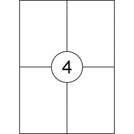 ETYKIETY OFFICE PRODUCTS A4 dzielone 105X148mm białe op. 100 arkuszy