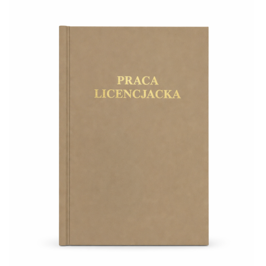 Okładka do pracy naukowej Praca Licencjacka Beżowa A 10 mm złoty napis