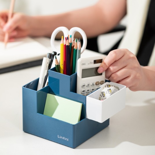 Organizer na biurko przybornik Linfini niebieski Deli