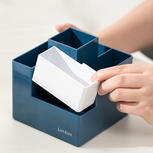 Organizer na biurko przybornik Linfini niebieski Deli
