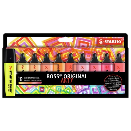 Zakreślacze Stabilo Boss Arty Wallet Warm mix 10 kolorów
