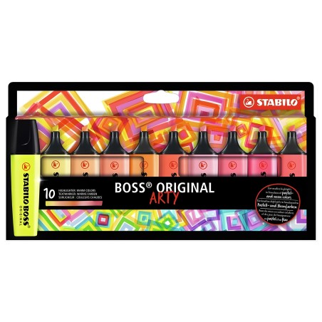 Zakreślacze Stabilo Boss Arty Wallet Warm mix 10 kolorów