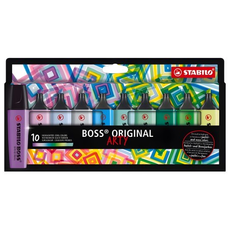 Zakreślacze Stabilo Boss Arty Wallet Cool mix 10 kolorów