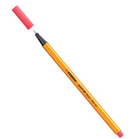 Cienkopis 88/040 Stabilo Point czerwony neon