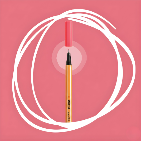 Cienkopis 88/040 Stabilo Point czerwony neon