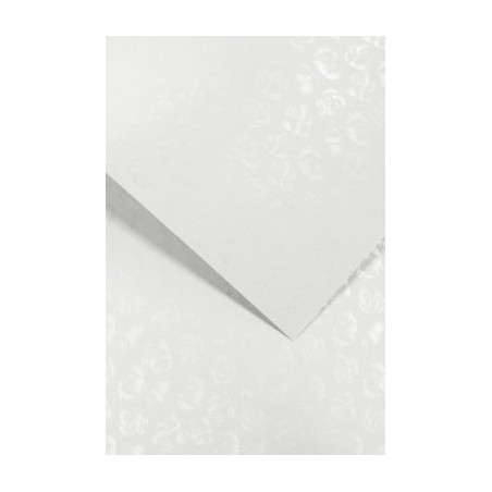Papier wizytówkowy ozdobny MAŁE RÓŻE biały 220g op. 20 ark.