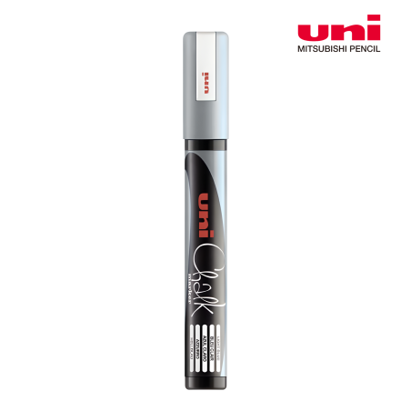 Marker kredowy Uni PWE-5M Chalk, srebrny 1,8-2,5 mm