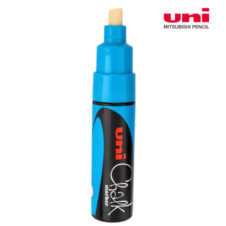 Marker kredowy Uni PWE-8K Chalk, niebieski 8 mm