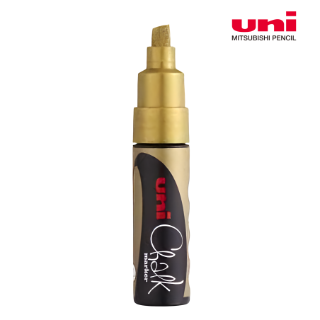 Marker kredowy Uni PWE-8K Chalk, złoty 8 mm