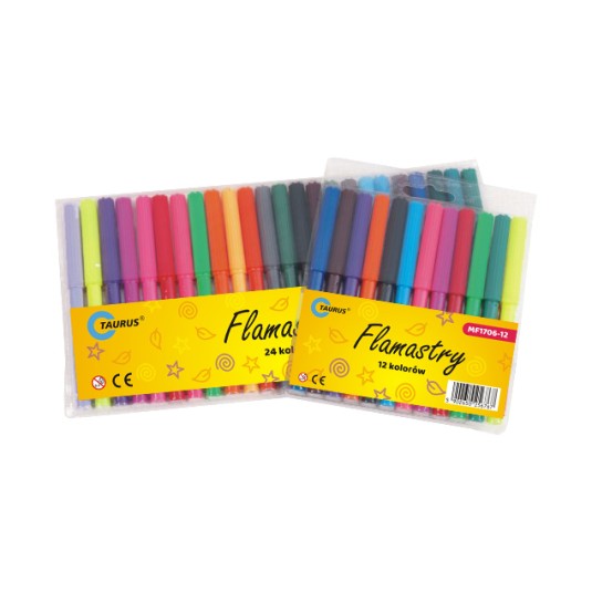 Flamastry mazaki pisaki szkolne 24 kolorów Taurus