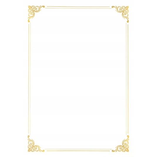 Dyplom uniwersalny GOLD A4 190 gm2 op. 20 szt. pozłacana ramka