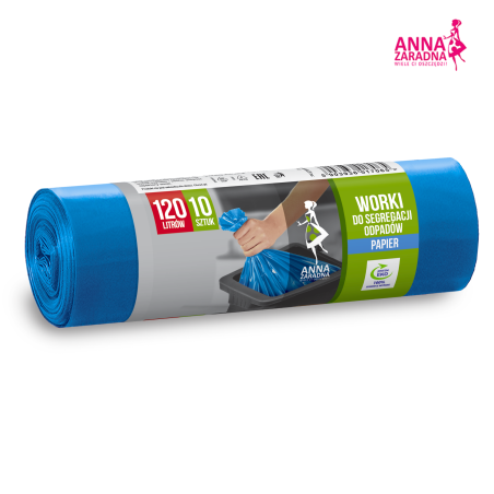 Worki na śmieci do segregacji 120L niebieskie papier 10 szt