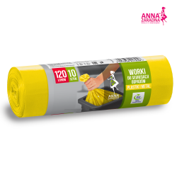 Worki na śmieci do segregacji 120L żółte plastik 10 sztuk