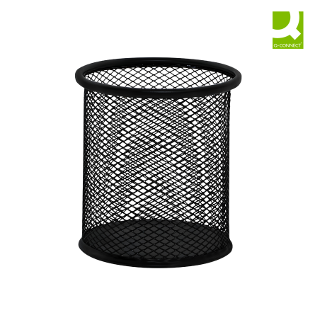 Pojemnik kubek na długopisy Q-CONNECT Office Set metalowy czarny