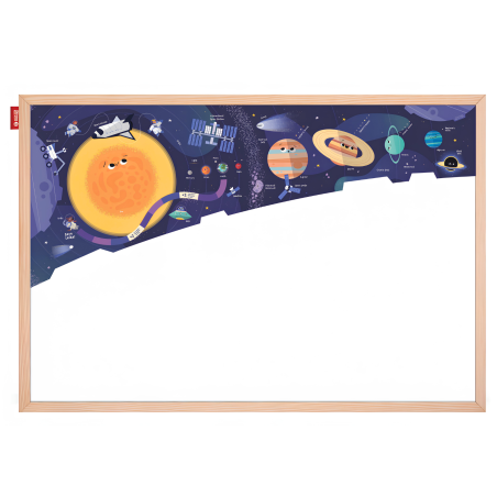 Tablica edukacyjna suchościeralna magnetyczna Kosmos, 60x40 cm MemoBe