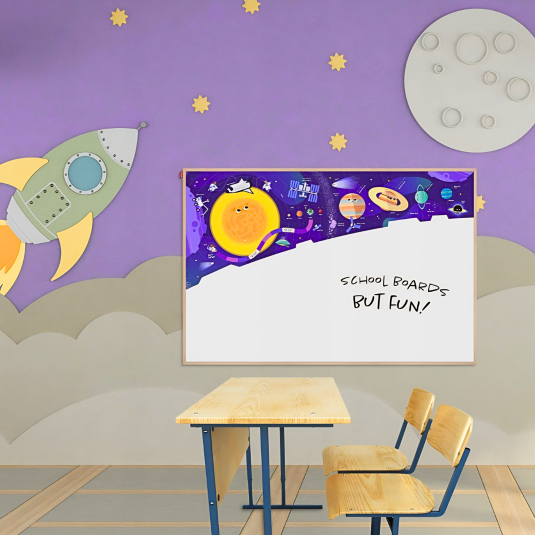 Tablica edukacyjna suchościeralna magnetyczna Kosmos 60x40 cm MemoBe