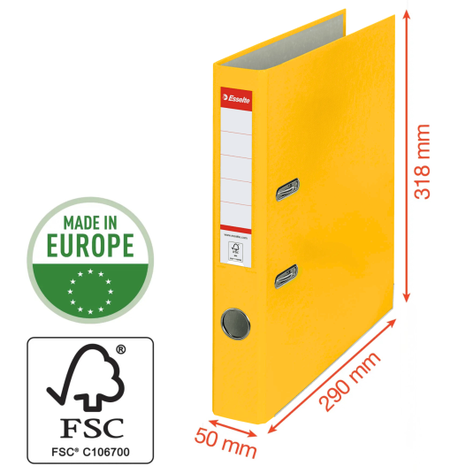 Segregator ekonomiczny Esselte A4 50 mm żółty