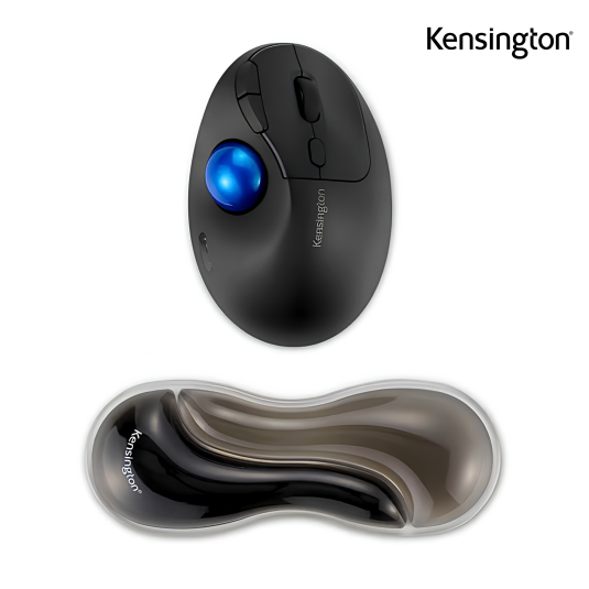 Żelowa podkładka Kensington Slim Duo Gel pod nadgarstek do myszytrackballa Czarny
