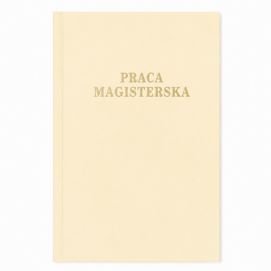 Okładka Praca Magisterska oprawa do pracy naukowej AA 5 mm beżowa  złoty napis
