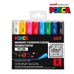 MARKERY POSCA ZESTAW 8 KOLORÓW 0,7 MM PC1M
