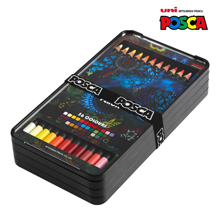 Kredki ołówkowe POSCA 36szt czarne pudełko
