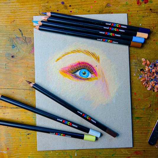 Kredki ołówkowe POSCA 36szt czarne pudełko