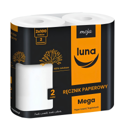 RĘCZNIK PAPIEROWY KUCHENNY BIAŁY Luna MEGA 2W op.. 2 rolki