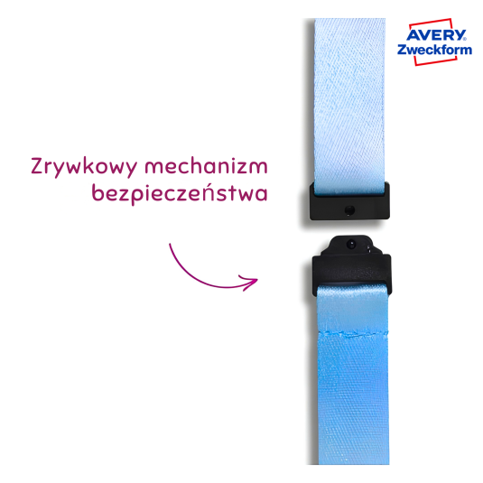 Identyfikator 68mm x 110 mm na 2 karty regulowan smycz niebieski