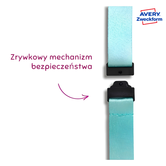 Identyfikator 68mm x 110 mm na 2 karty regulowan smycz zielony