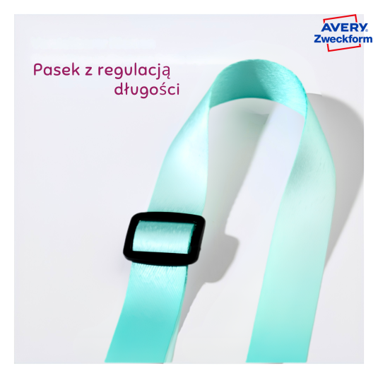 Identyfikator 68mm x 110 mm na 2 karty regulowan smycz zielony