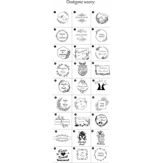 Pieczątka okolicznościowa ślubna drewno pastel