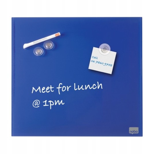 Tablica magnetyczna NOBO szklana niebieska 45x45