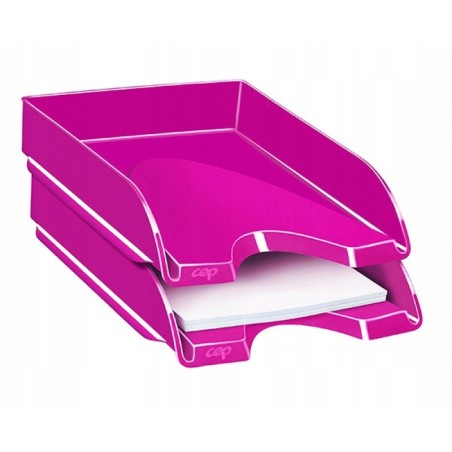 Szufladka na biurko polistyren różowa tacka półka
