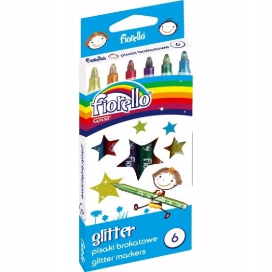 Pisaki brokatowe 6 kolorów FIORELLO Glitter