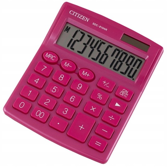 Kalkulator biurowy 10-cyfrowy różowy duży CITIZEN