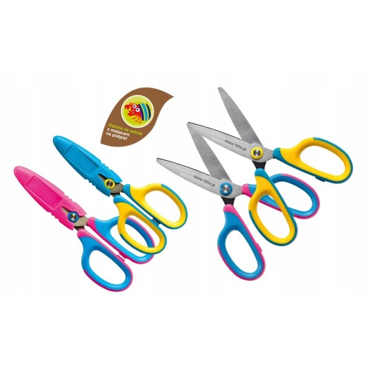 Nożyczki szkolne 13,5 cm 5 cali osłonka Tetis róż