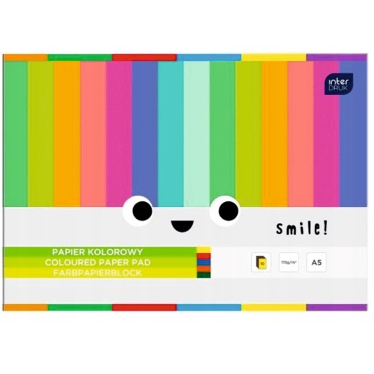 Blok z  kolorowymi  kartkami wycinanka A4 10 kartek