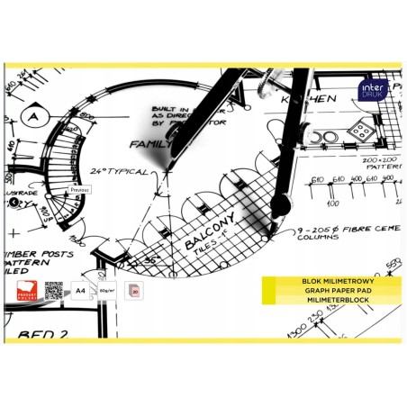 Blok milimetrowy INTERDRUK A3 20 arkuszy