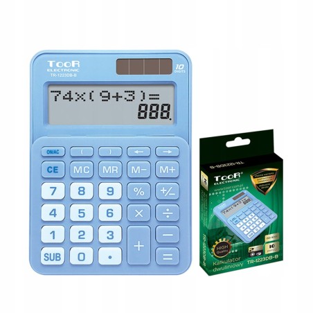 Kalkulator dwuliniowy TOOR TR-1223DB 10-poz nieb