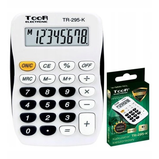 Kalkulator kieszonkowy TOOR TR-295 8-pozycyjny CZA