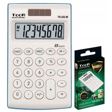 Kalkulator kieszonkowy TOOR TR-252 8-pozycyjny BIA