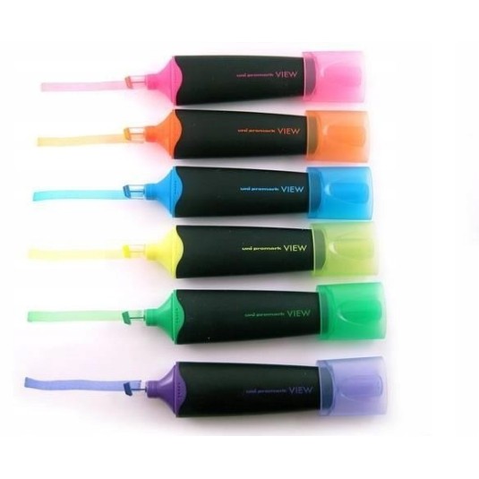 Zakreślacz UNI promark VIEW niebieski