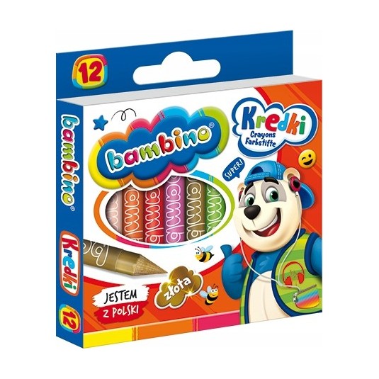 Kredki glinkowe Bambino 12 kol.