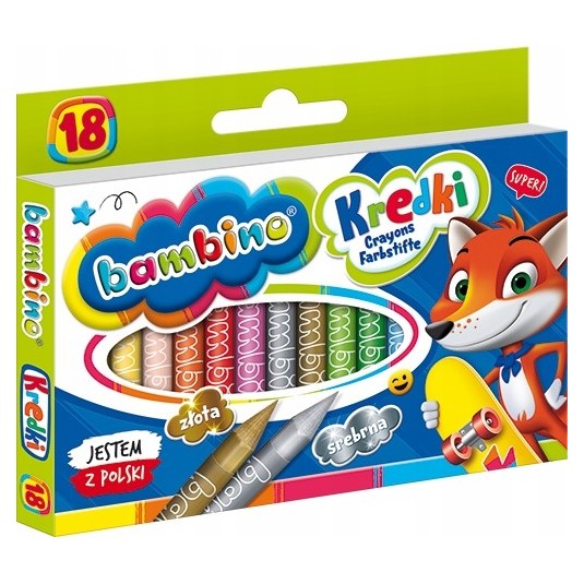 Kredki glinkowe Bambino 18 kol.