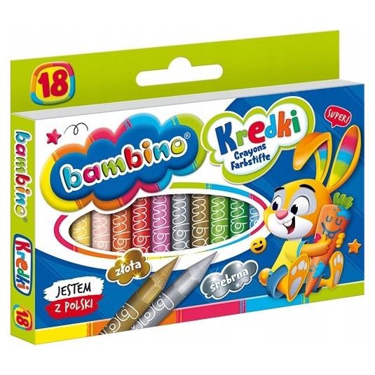 Kredki glinkowe Bambino 18 kol.