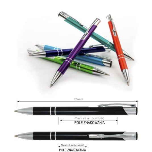 DŁUGOPISY COSMO METALOWE Z GRAWEREM