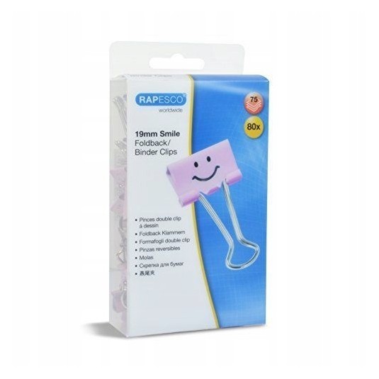 Klip biurowy EMOJI 32mm op. 20szt róż