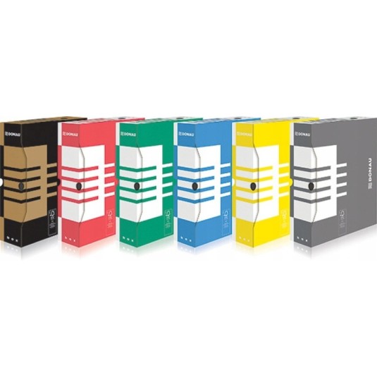 Pudło archiwizacyjne DONAU, A4/100 mm żółte