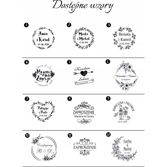 Pieczęć ślubna pieczątka stempel ślubny wesele 6cm