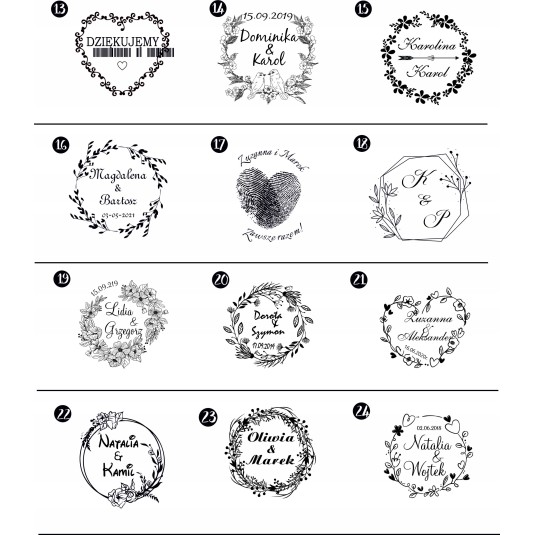 Pieczęć ślubna pieczątka stempel ślubny wesele 6cm